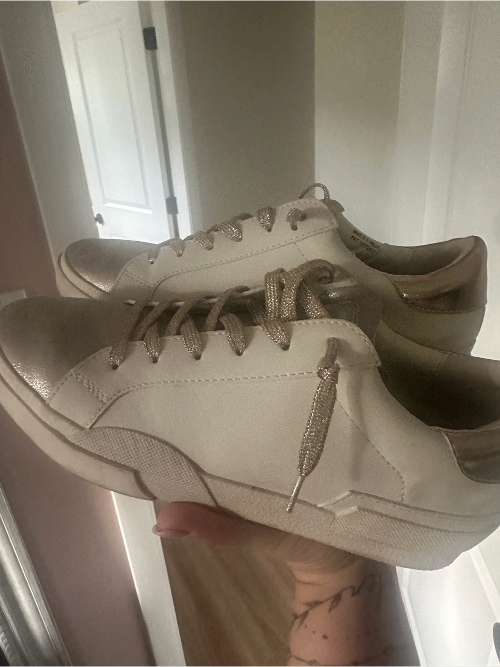 Dolce Vita Cream and Gold Women's Sneakers
